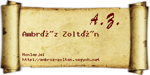 Ambróz Zoltán névjegykártya