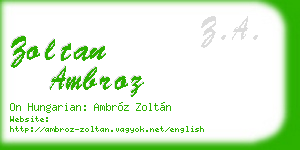 zoltan ambroz business card