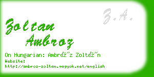 zoltan ambroz business card